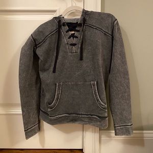 Gray hoodie with lace up front